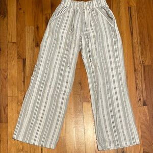 Striped Wide-Leg Pants